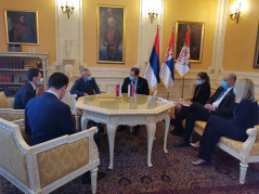 13 November 2020 National Assembly Speaker Ivica Dacic with Russian Ambassador to Serbia Alexander Botsan-Kharchenko